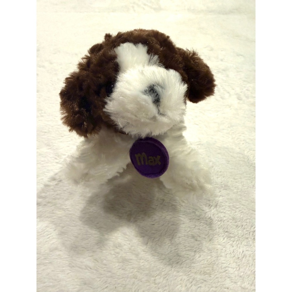 Gund Max Puppy Dog Plush Brown White Lovey Security 4048437 Purple Tag HTF 5in